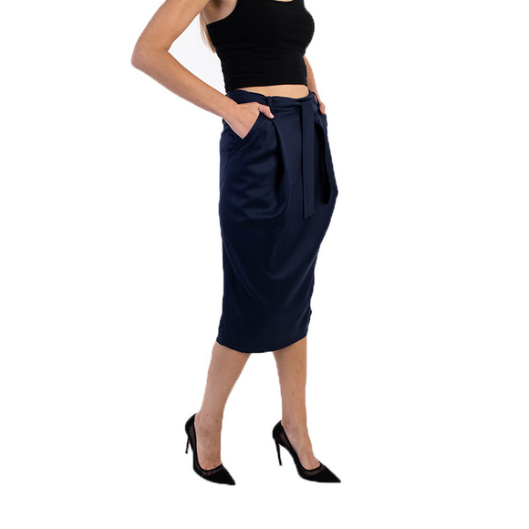 ALBINO NAVY MIDI SKIRT | WOMENS SIZE 30 - Picture 2 of 5